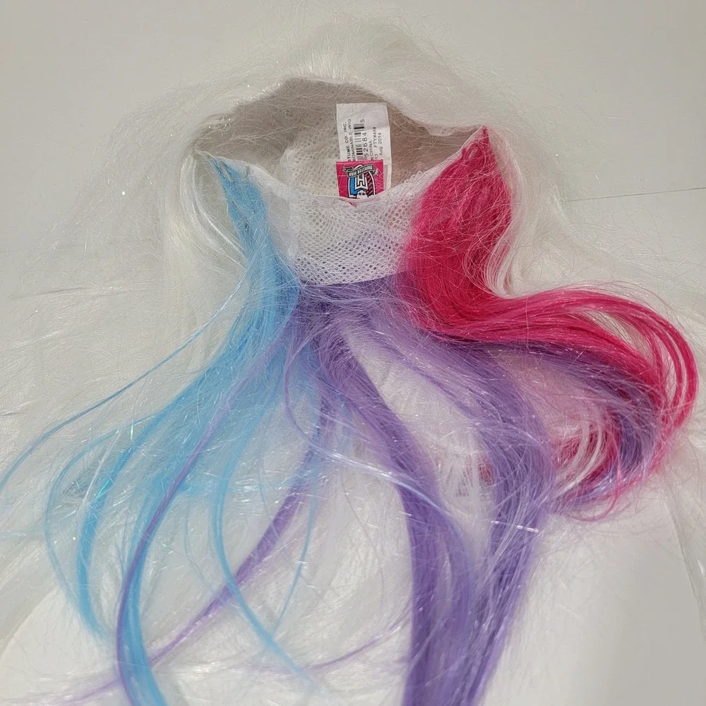 Monster High Abbey Bominable Costume Wig Rubies 52684 White Pink Blue Tinsel